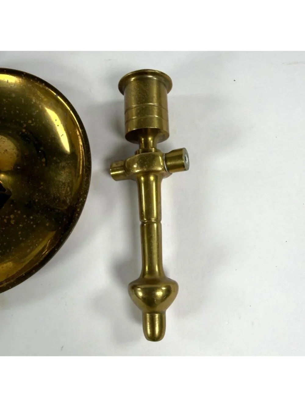 Vintage Brass Gimble Ship Candlestick Holder Swing Taper Candle